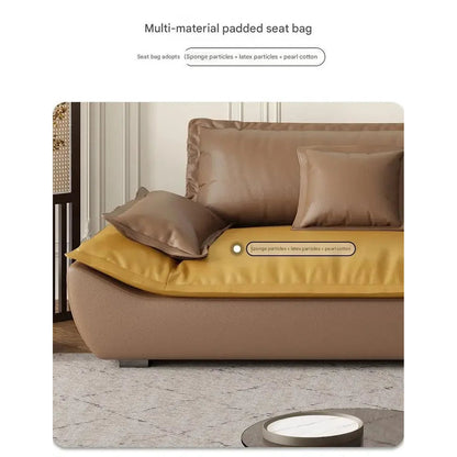 Luxury Genuine Leather Sofa — Designer Modular Living Room Seating