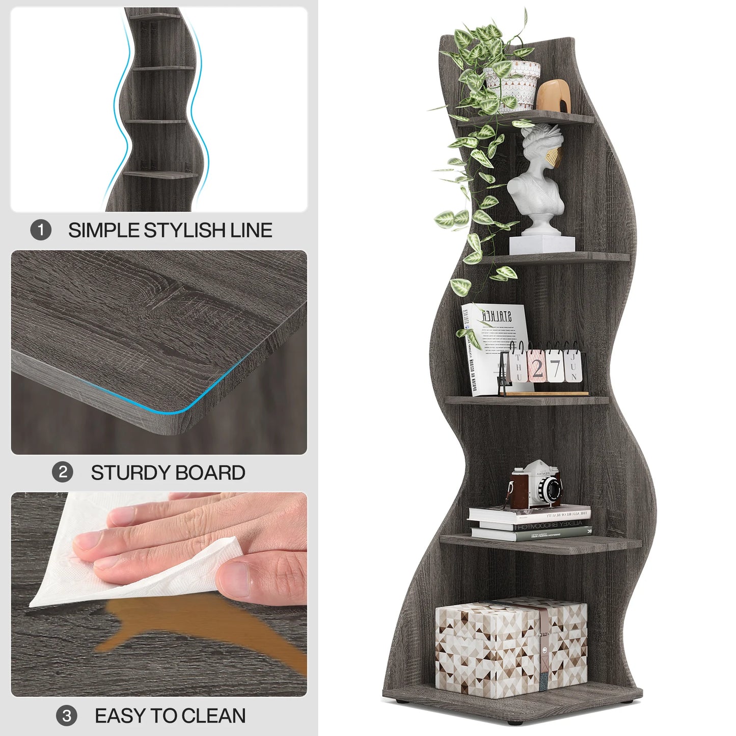 The Corner That Finally Does Something — Tribesigns 5-Tier Wall Corner Bookshelf & Plant Stand