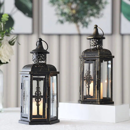 Moody &amp; Minimal — Black Iron Hanging Candle Lantern