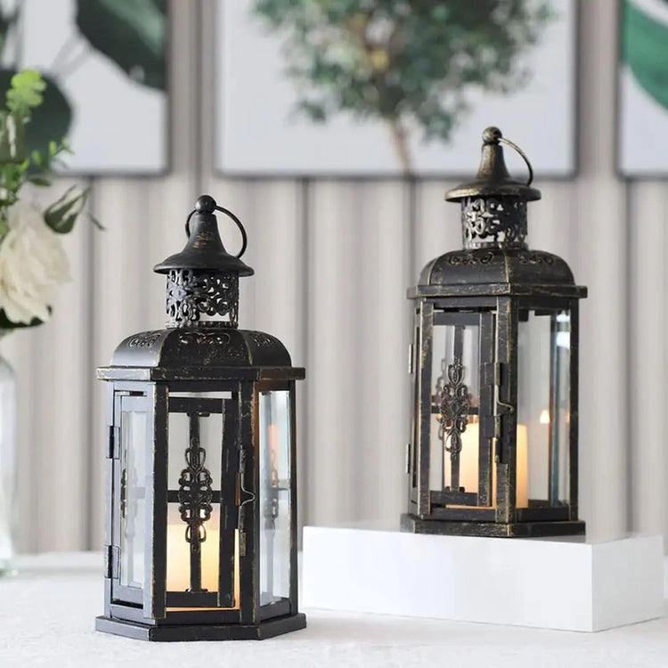 Moody & Minimal — Black Iron Hanging Candle Lantern Jonine’s Corner