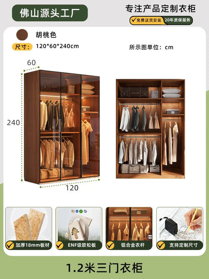 Modern Glass Wardrobe — L-Shaped Corner Closet with Luxury Storage