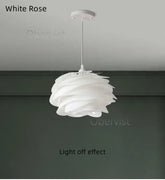 White Rose Petal Pendant Light — Nordic Sculptural Chandelier Jonine&