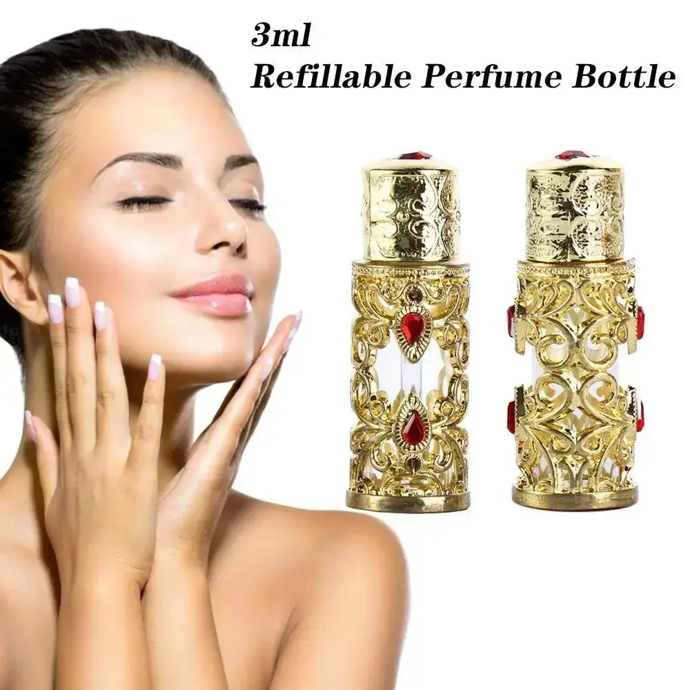 The Dubai Dropper — Arabian-Style Gold Rhinestone Refillable Perfume Bottle (3ml) Jonine’s Corner