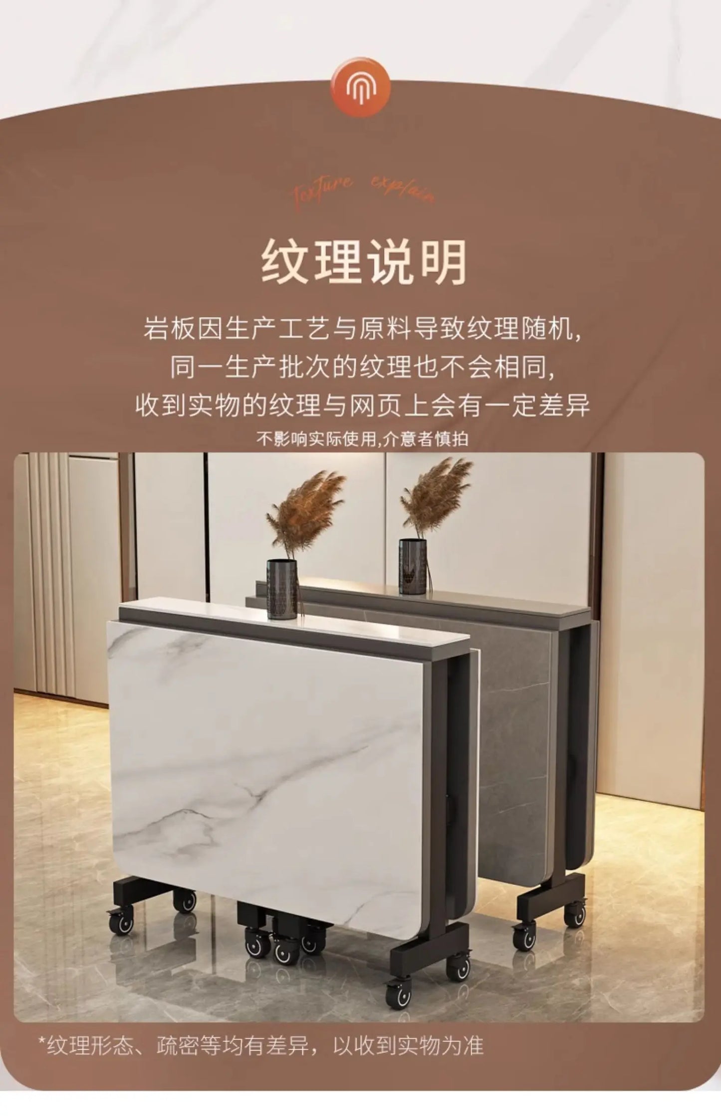 Extendable Dark Luxury Dining Table — Space-Saving with Casters
