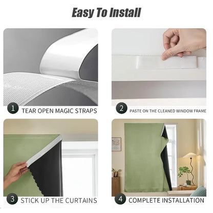 Self-Adhesive No-Drill Blackout Curtains