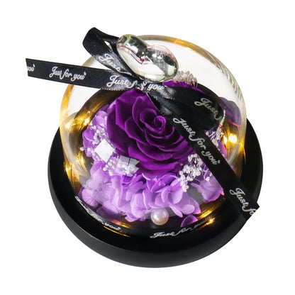 Preserved Rose in LED Glass Dome — Forever Flower Gift