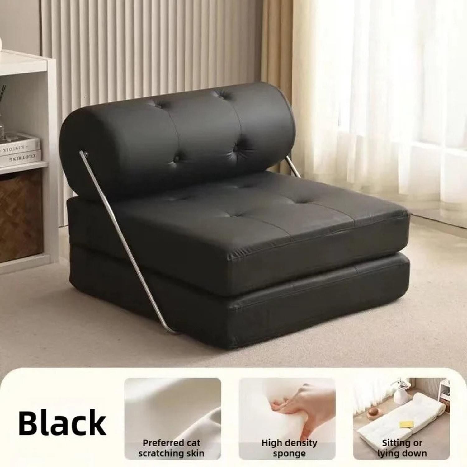 Foldable Nordic Sofa Bed — 1-Person Lazy Sofa for Bedroom &amp; Living Room