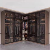 Glass light luxury corner cloakroom wardrobe Double clothes closet cabinets and wardrobes Cabinet dressing clothe home furniture Jonine&