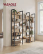 VASAGLE Bookshelf, 14 Shelves, Metal Rack for living room Study office Industrial Design