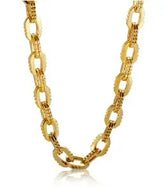 Gold Heart Toggle Necklace — Beaded Chain Gift for Her