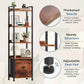 Books, Beauty & Storage — JHK 5-Tier Wood Bookshelf with Fabric Drawer Jonine’s Corner