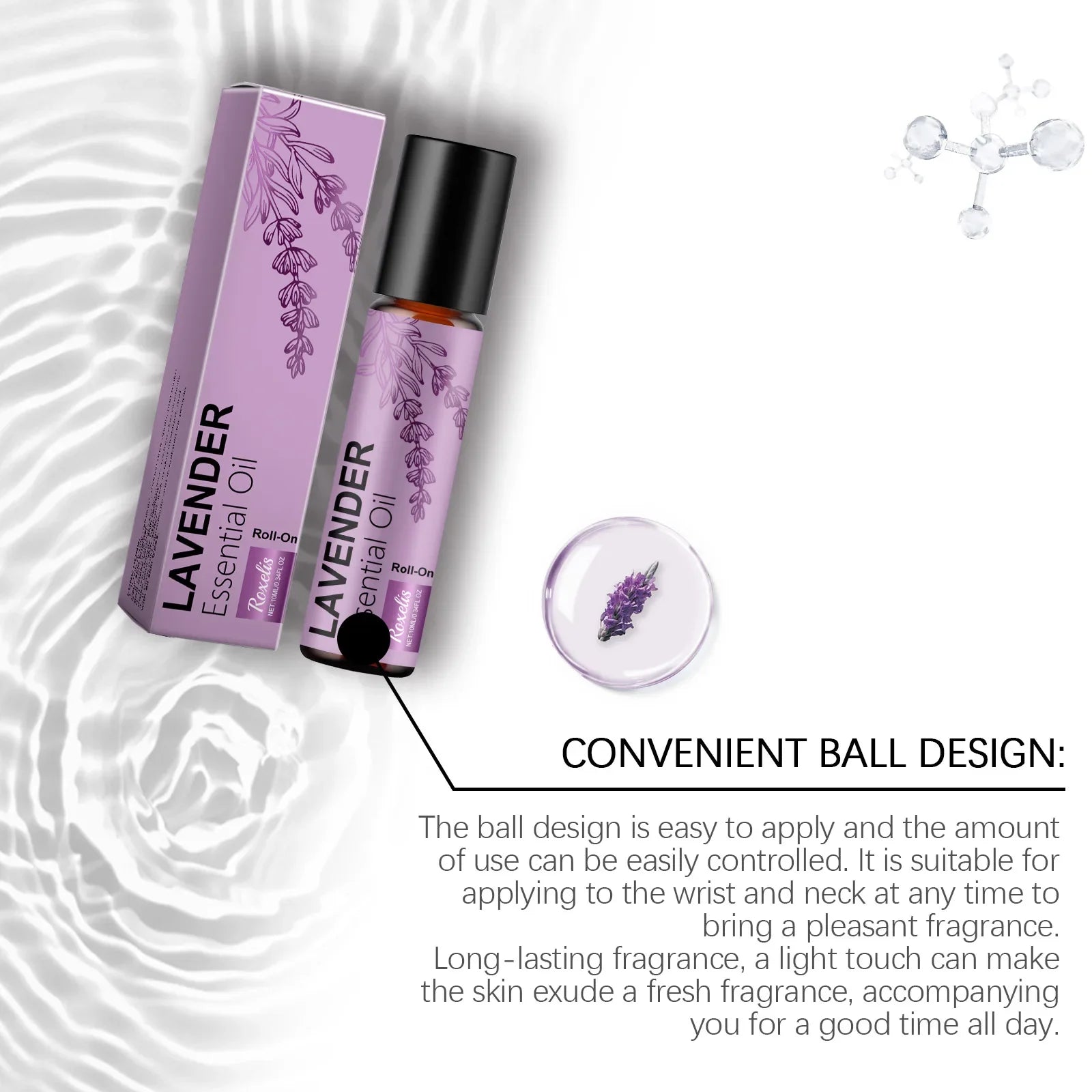 The Calm Roller — Lavender Essential Oil Perfume Roller for Anxiety Relief &amp; Relaxation
