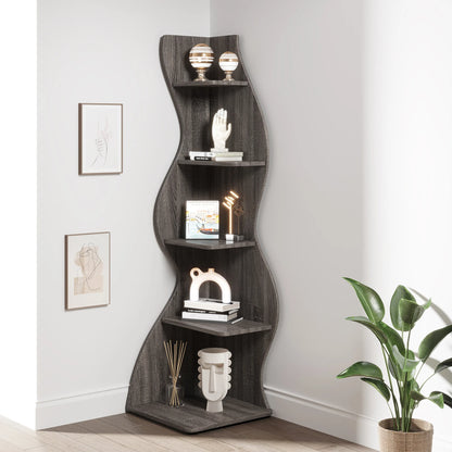 The Corner That Finally Does Something — Tribesigns 5-Tier Wall Corner Bookshelf & Plant Stand