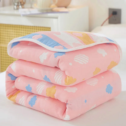 Cotton Gauze Summer Quilt — Plaid