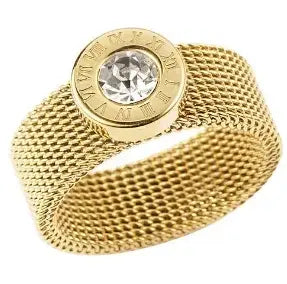 Crystal Zircon Stacking Ring — 18K Gold or Silver Plated, Stainless Steel