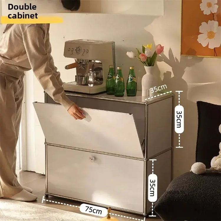 MLG Modern Dual Cabinet – Wood & Acrylic Living Room Storage