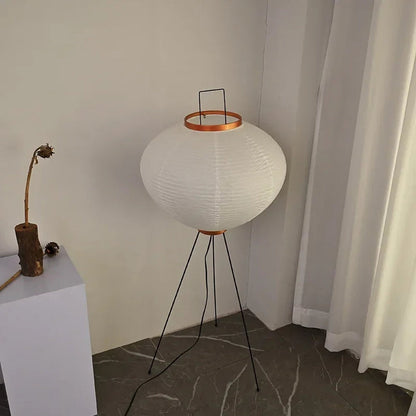 Wabi-Sabi Rice Paper Floor Lamp – Noguchi Style