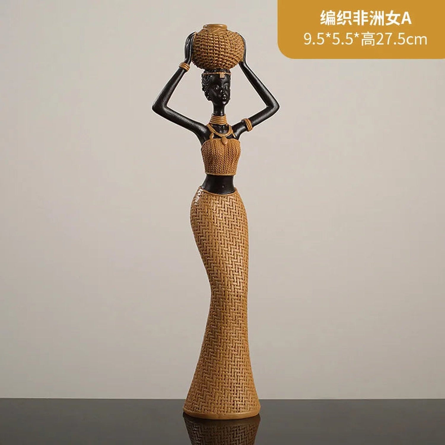 Woven in Gold — Tribal Weave Resin Sculpture in Bohemian Gold &amp; Brown