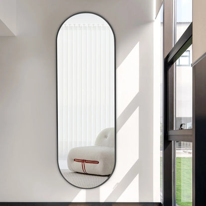 The Mirror That Opens the Room — Oversized Oval Full-Length Mirror