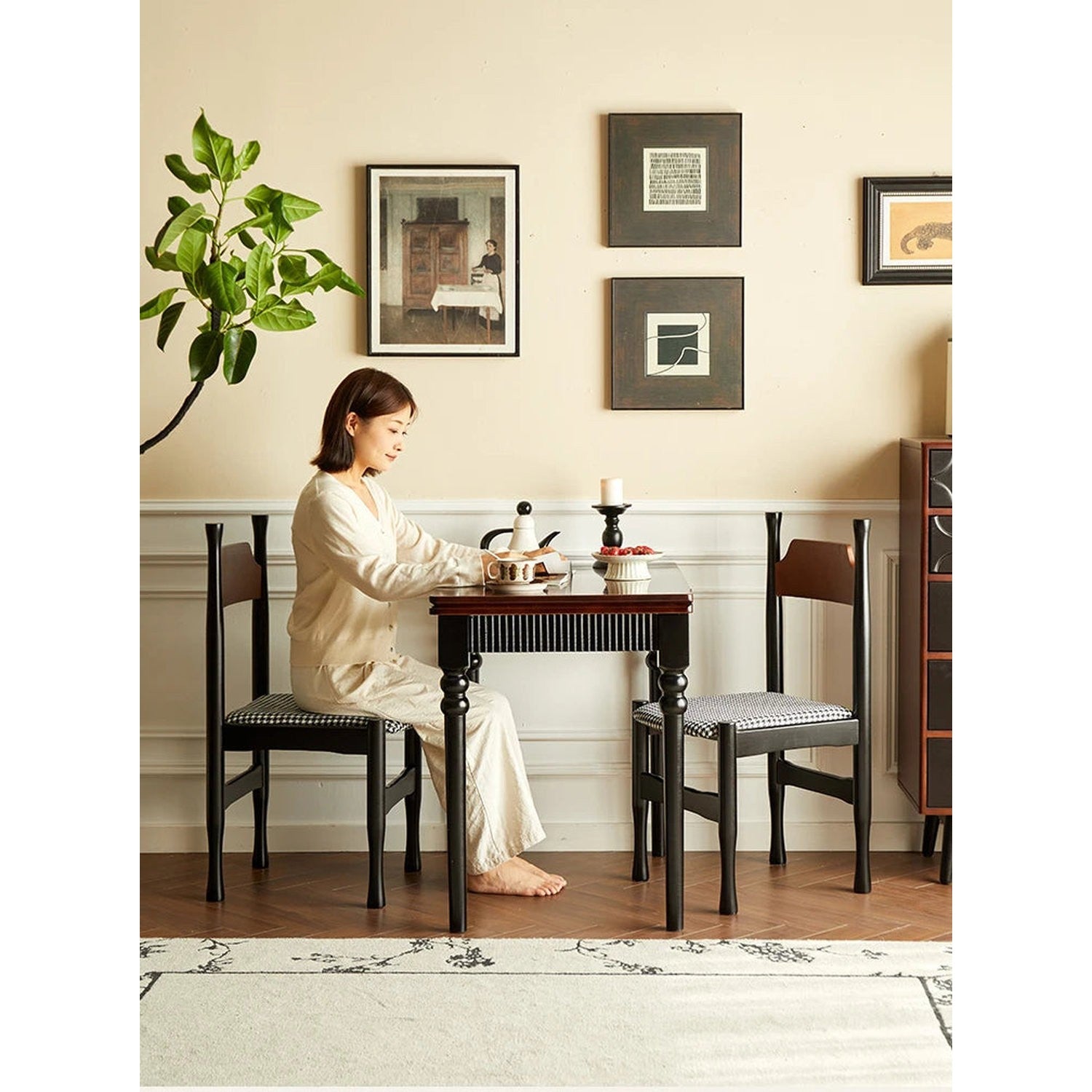 Mid-Century Foldable Dining Table