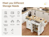 The Kitchen That Moves With You — 60" Rolling Island Cart