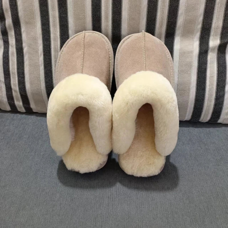 Cloud Underfoot — Natural Sheepskin & Fur Anti-Slip Home Slippers
