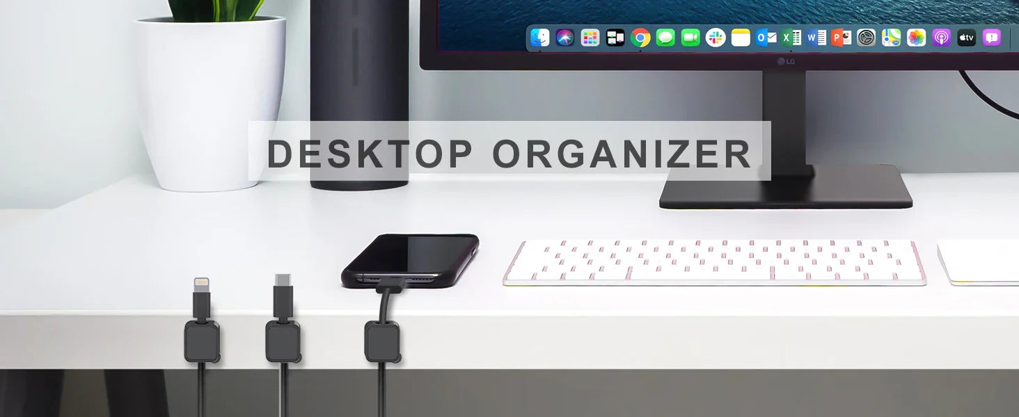 No More Cord Chaos — Adjustable Soft Cable Management Clips for Desk (12 Units)