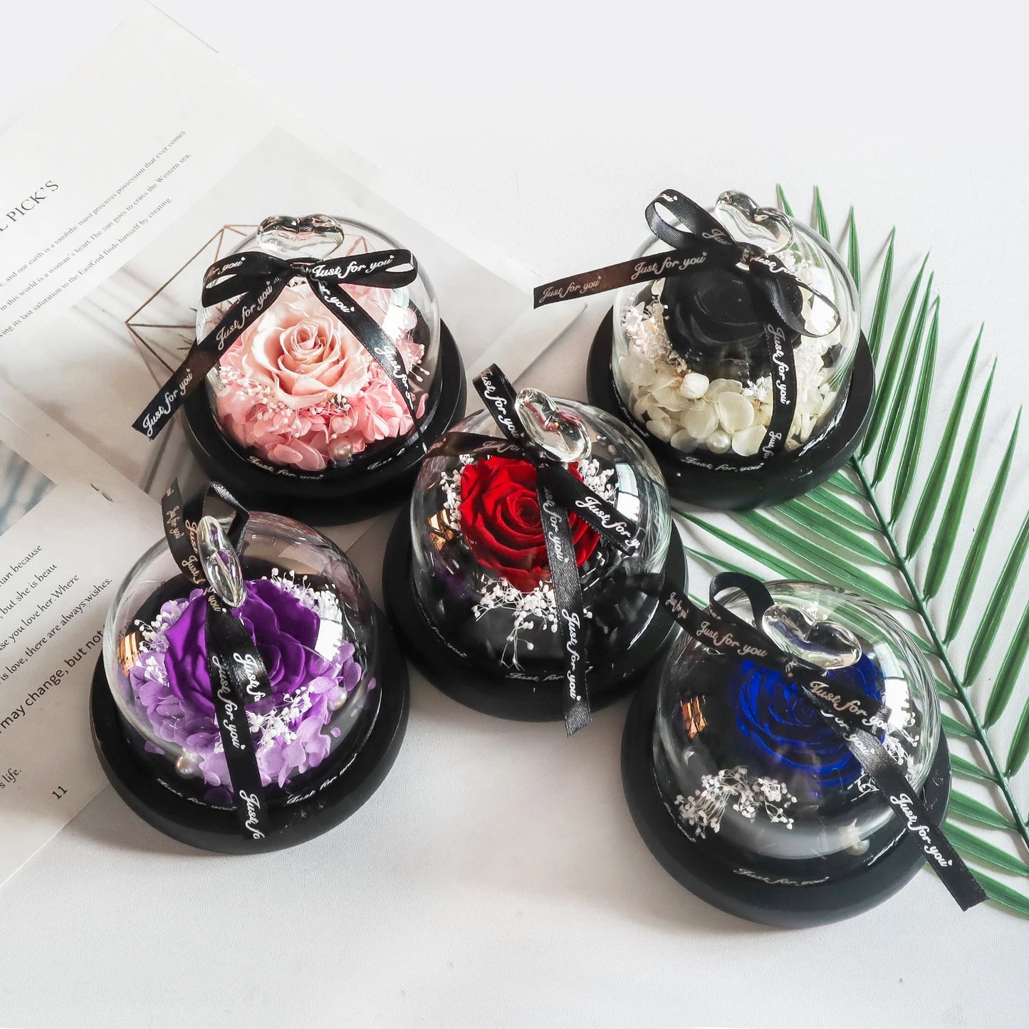 Preserved Rose in LED Glass Dome — Forever Flower Gift