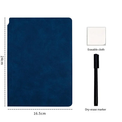 Write It, Wipe It, Repeat — Reusable Whiteboard Set with Blue Pen & Eraser
