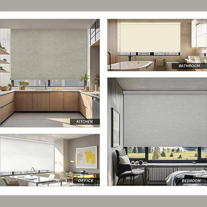 North American Market Texture 100% Blackout Fabric Timing Function Via App Phone To Control Electric Roller Shades For Bedroom Jonine’s Corner