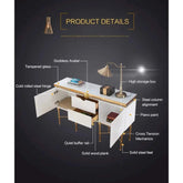 Modern Glass & Steel Sideboard Cabinet Jonine’s Corner