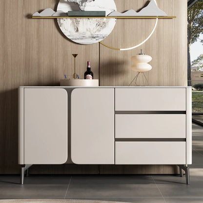 Premium minimalist display cabinet with glass doors shelves and light luxury frame
