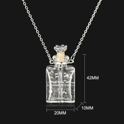 Fashion Glass Perfume Essential Oil Bottle Pendants DIY Women&