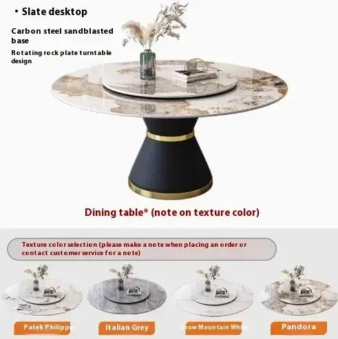 Round Sliding Table Luxury Table Stainless Steel Kitchen Islands Transparent Mesa Comedor Garden Furniture Sliding Dining Wash Jonine&