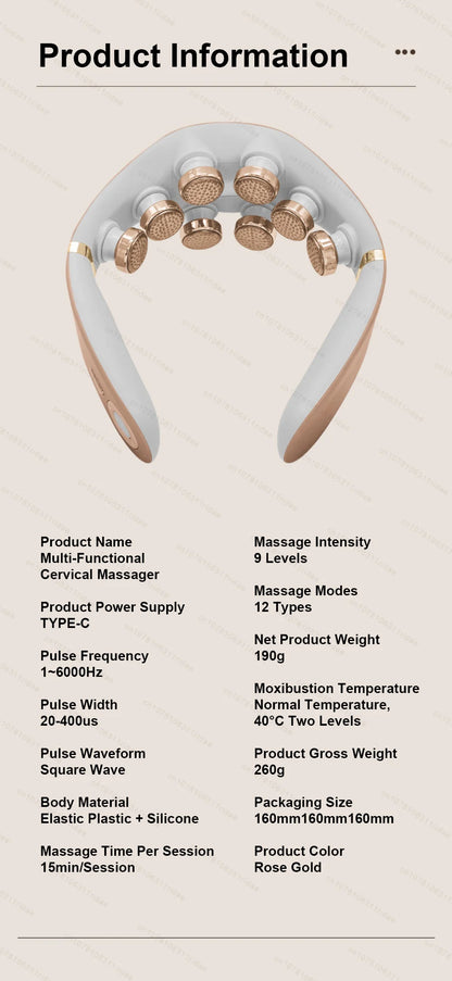 The Tension Release — 8D Electric Pulse Neck &amp; Shoulder Massager with Heat