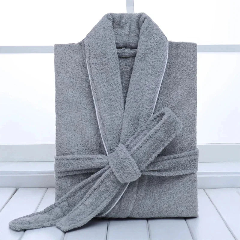Wrapped in Warmth — 100% Cotton Terry Bathrobe for Women