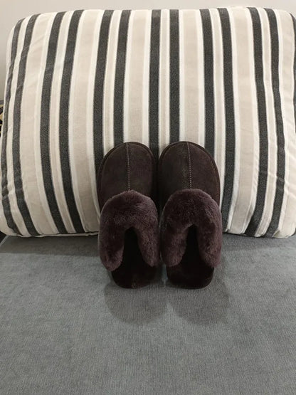 Cloud Underfoot — Natural Sheepskin & Fur Anti-Slip Home Slippers