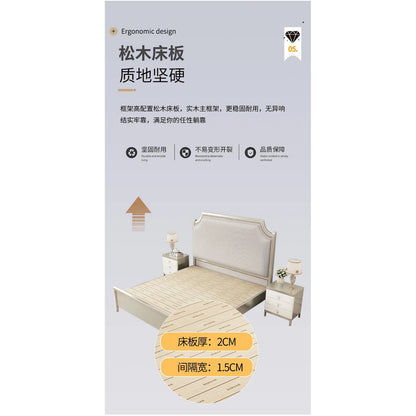 European Minimalist Waterproof Bed Frame with Headboard