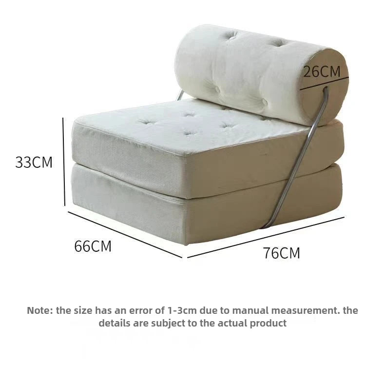 Foldable Nordic Sofa Bed — 1-Person Lazy Sofa for Bedroom & Living Room