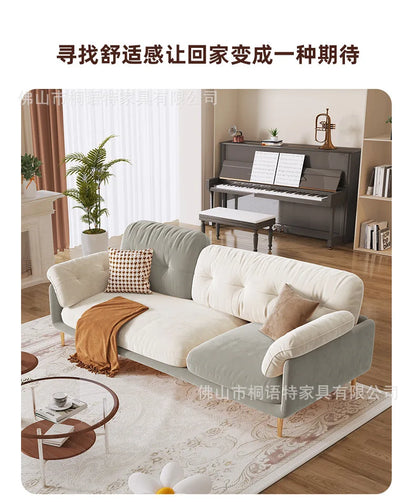 Cream Luxury Corner Sofa — Modern 3-Seat Living Room Sofa