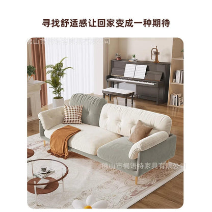 Cream Luxury Corner Sofa — Modern 3-Seat Living Room Sofa