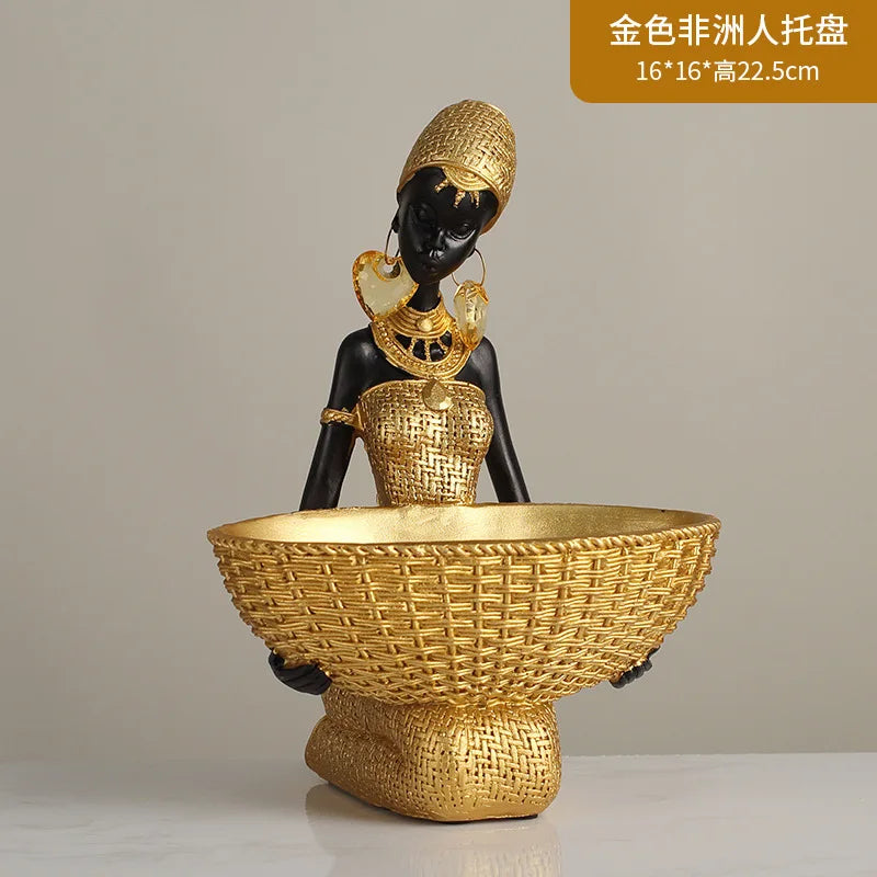 Woven in Gold — Tribal Weave Resin Sculpture in Bohemian Gold & Brown