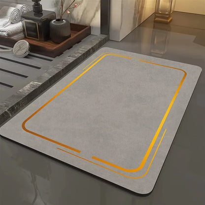 Spa-Grade Step — Non-Slip Diatomite Bath Mat with Rubber Padding