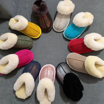 Cloud Underfoot — Natural Sheepskin & Fur Anti-Slip Home Slippers