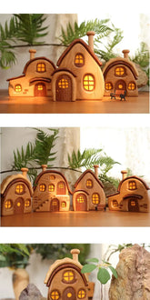 Nordic Style Wooden House Ornaments Miniature Landscape Creative Cute Gifts Home Decor Wooden Building Desktop Decorations — Uncategorized