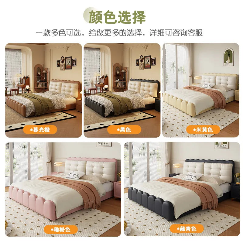 Elegant Upholstered Platform Bed — Modern Double Bed Frame