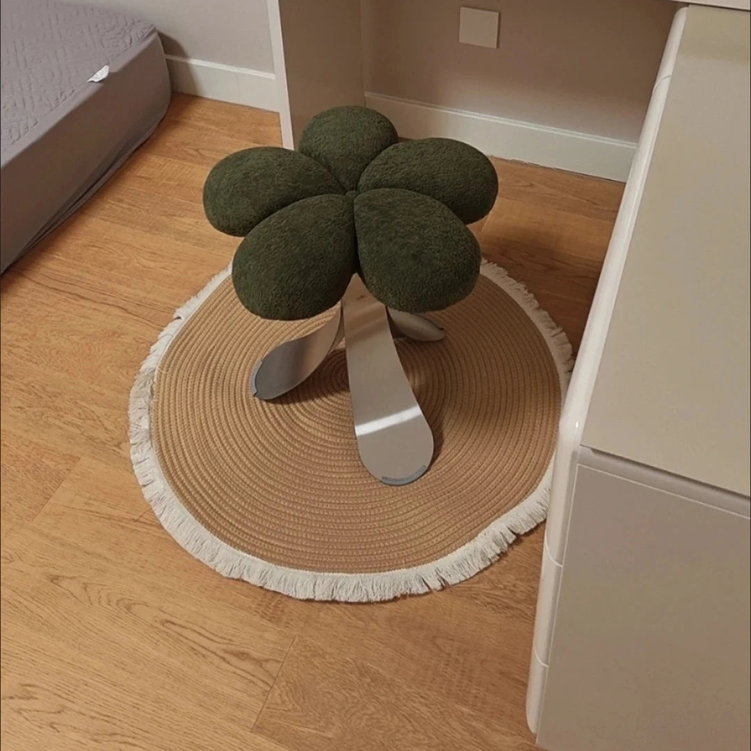 The Grounding Layer — Handwoven Natural Jute Round Rug with Tassels