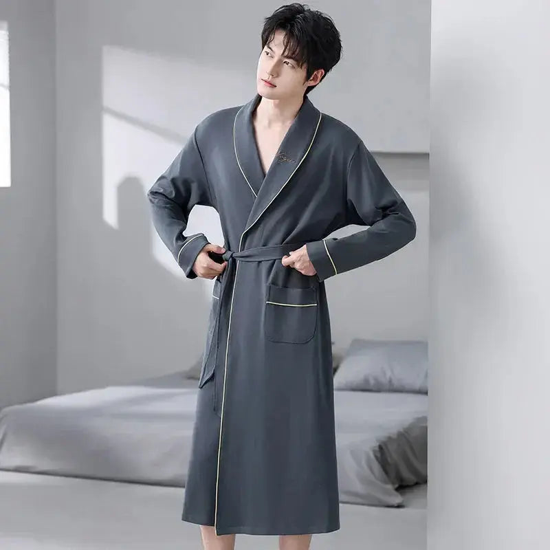 His Moment to Unwind — 100% Cotton Kimono Bathrobe for Men Jonine’s Corner