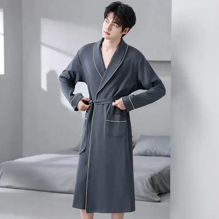 His Moment to Unwind — 100% Cotton Kimono Bathrobe for Men Jonine’s Corner