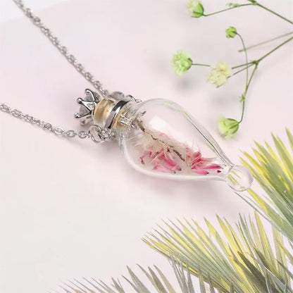 Fashion Glass Perfume Essential Oil Bottle Pendants DIY Women&